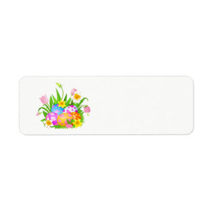 Fröhliche Ostern mit Blumen