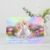 Fröhliche Ostern mit Häschen Einladung (Stehend Vorderseite)