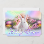 Fröhliche Ostern mit Häschen Einladung (Vorderseite)