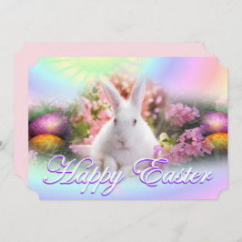 Fröhliche Ostern mit Häschen Einladung