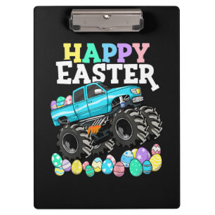 Fröhliche Ostern Monster Truck Ostereier Klemmbrett