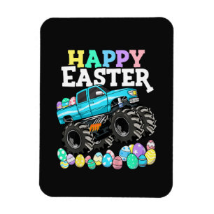 Fröhliche Ostern Monster Truck Ostereier Magnet