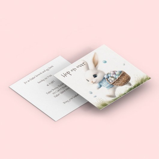 Fröhliche Ostern, Osterhasen mit Eiern Einladung