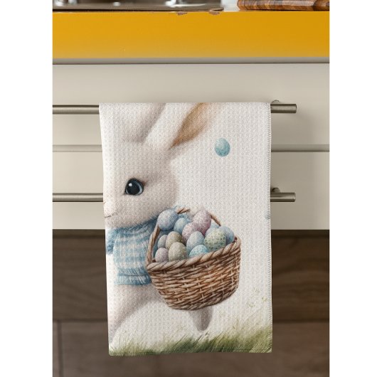 Fröhliche Ostern, Osterhasen mit Eiern Geschirrtuch