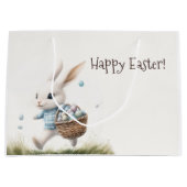 Fröhliche Ostern, Osterhasen mit Eiern Große Geschenktüte (Vorderseite)