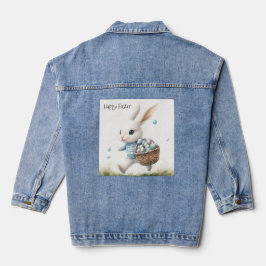 Fröhliche Ostern, Osterhasen mit Eiern Jeansjacke