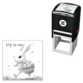 Fröhliche Ostern, Osterhasen mit Eiern Permastempel (Beispiel)