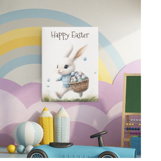 Fröhliche Ostern, Osterhasen mit Eiern Poster