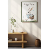Fröhliche Ostern, Osterhasen mit Eiern Poster