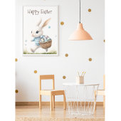 Fröhliche Ostern, Osterhasen mit Eiern Poster