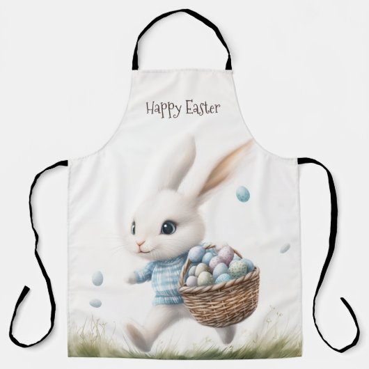 Fröhliche Ostern, Osterhasen mit Eiern Schürze (Vorderseite)
