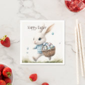 Fröhliche Ostern, Osterhasen mit Eiern Serviette (Beispiel)