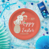 Fröhliche Ostern, Osterhasen, niedliche Familie Pappteller (Party)