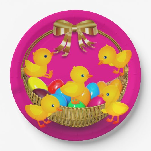 Fröhliche Ostern Papierparty Teller (Vorderseite)