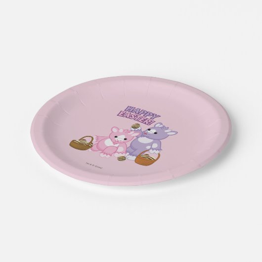 Fröhliche Ostern! Pappteller (Schrägansicht)