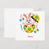 Fröhliche Ostern Party Hase heraus springend Einladung (Vorne/Hinten)