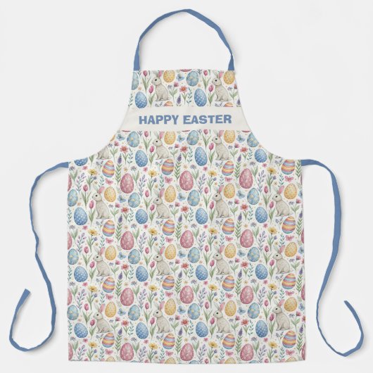 Fröhliche Ostern-Schürze mit bunter Eier-Muster Schürze (Vorderseite)