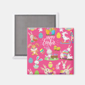 Fröhliche Ostern, sonnige Wünsche und farbenfrohe Magnet (Vorderseite/Rückseite)