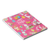 Fröhliche Ostern, sonnige Wünsche und farbenfrohe Notizblock (angewinkelt)