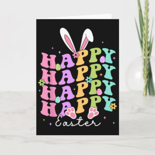 Fröhliche Ostern Sprüche Ei Groovy Hase Kaninchen Karte