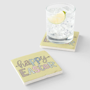 Fröhliche Ostern Süße Florale Hasen Frühling Leopa Steinuntersetzer