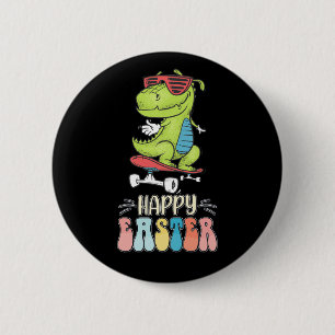 Fröhliche Ostern T Rex Dinosaur Bunny Kaninchen Ei Button