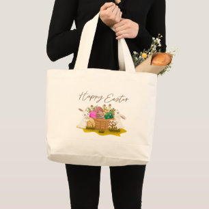 Fröhliche Ostern-Tasche Jumbo Stoffbeutel