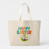 Fröhliche Ostern-Tasche Jumbo Stoffbeutel (Rückseite)