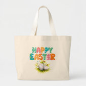 Fröhliche Ostern-Tasche Jumbo Stoffbeutel (Vorne)