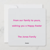 Fröhliche Ostern vintage Hase personalisiert Feiertagskarte (Rückseite)