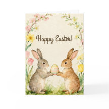 Fröhliche Ostern Vintage-Hasen mit Ei