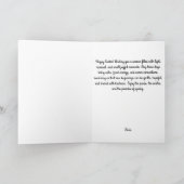 Fröhliche Ostern Vintage-Hasen mit Ei Karte (Innenseite)