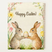 Fröhliche Ostern Vintage Hasen mit Ei Planer (Rückseite)