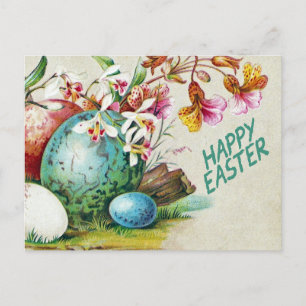 Fröhliche Ostern Vintage-Illustration Feiertagspostkarte