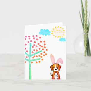 Fröhliche Ostern vom Ostern-Beagle Feiertagskarte
