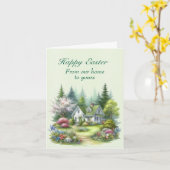 Fröhliche Ostern von unserer Zuhause bis zu Ihren Karte (Gelbe Blume)