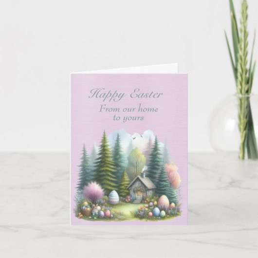 Fröhliche Ostern von unserer Zuhause bis zu Ihren Karte (Vorderseite)