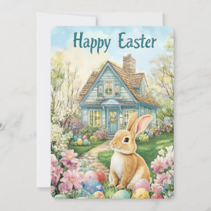 Fröhliche Ostern-Wasserfarben-Feiertagspostkarte Feiertagskarte
