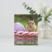 Fröhliche Ostern wenig Chipmunk 2 Feiertagspostkarte (Stehend Vorderseite)