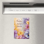 ~ FRÖHLICHE OSTERN WÜNSCHE ~ Blumen ~ Magnet (In Situ (Geschirrspüler))