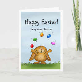 Fröhliche Ostern zu meinem Patensohn-jonglierenden Feiertagskarte