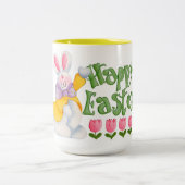 Fröhliche Ostern Zweifarbige Tasse (Mittel)