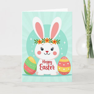 Fröhliche Osternkarte mit Häschen Karte