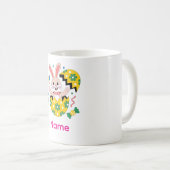 Fröhliche Osterparty-Hase herausspringend  Kaffeetasse (VorderseiteRechts)