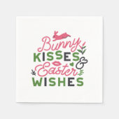 Fröhliche Ostertypografie - Bunny Kisses Serviette (Vorderseite)