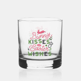 Fröhliche Ostertypografie - Bunny Kisses Whiskyglas