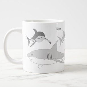 Fröhliche Ozeanhaie Kunst Jumbo-Tasse