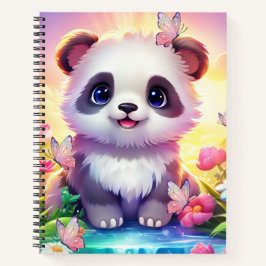 Fröhliche Panada, Regenbogen, Schmetterlinge und B Notizblock