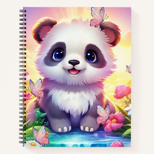 Fröhliche Panada, Regenbogen, Schmetterlinge und B Notizblock (Vorderseite)