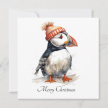 Fröhliche Papageientaucher-Weihnachtsfeier-Papeter